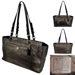 Coach Chelsea Metallic Graphite Tote Bag F10903